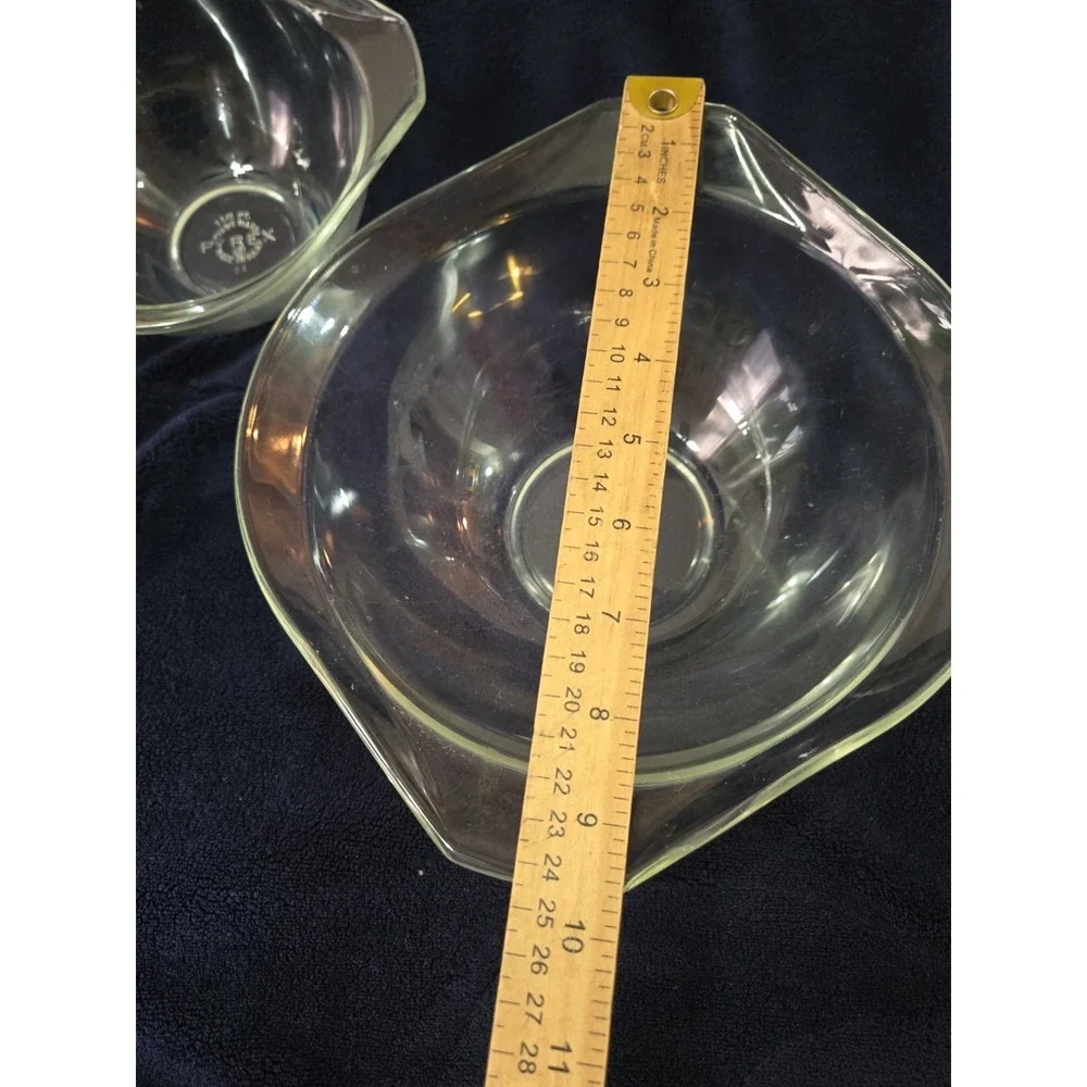 Vtg Pyrex Clear Glass Cinderella Mixing Bowls Nesting Mixing Bowl Set Mid Centur